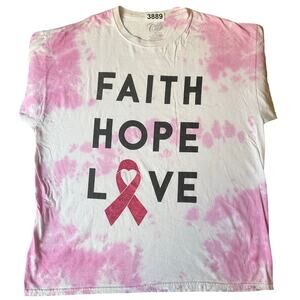 Cold Crush Women T-shirt size XL Short Sleeve Stretchy Faith Hope Love White